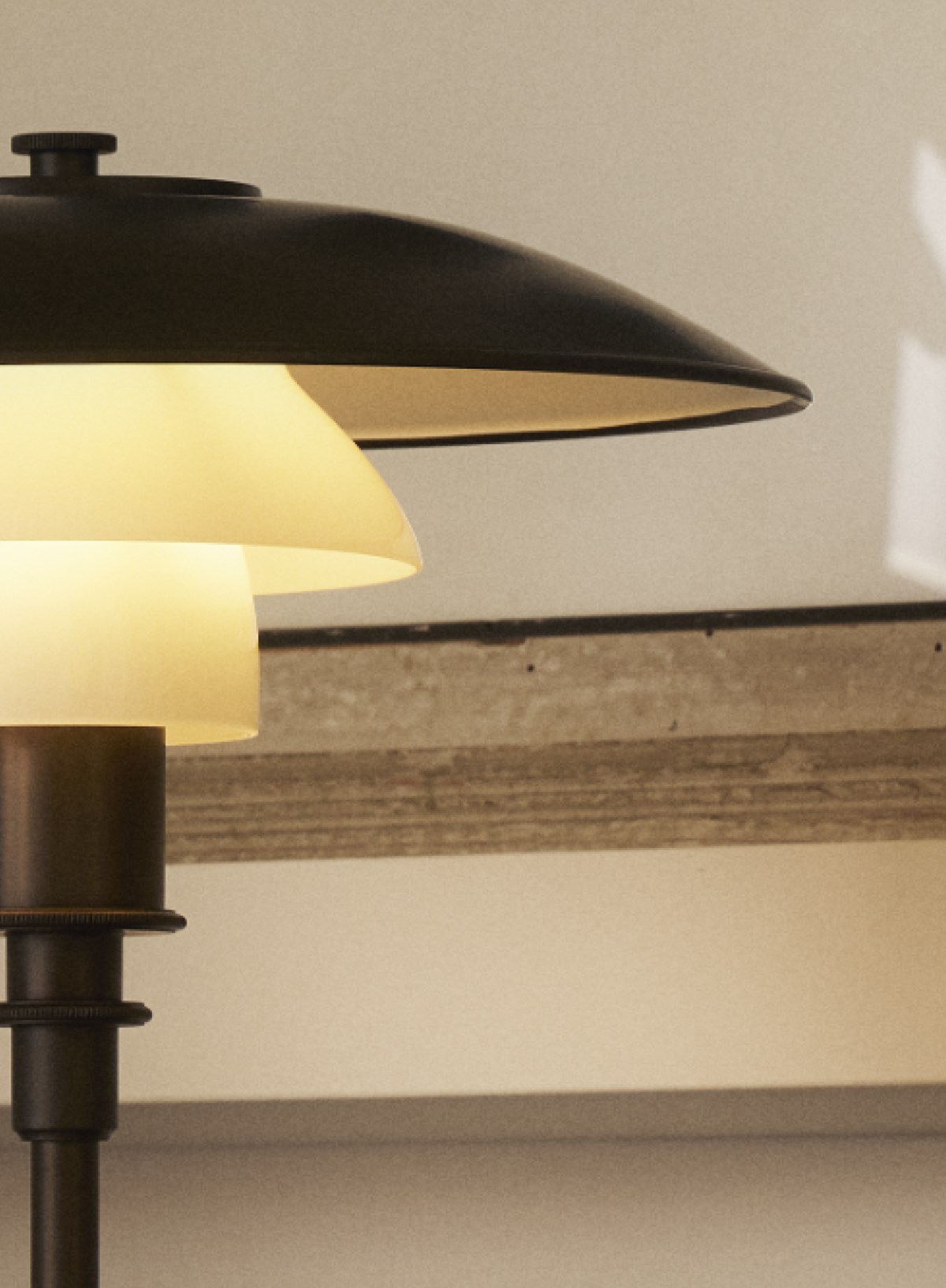 PH 3/2 Aged Brass Opal Table Lamp | Poul Henningsen | Louis Poulsen