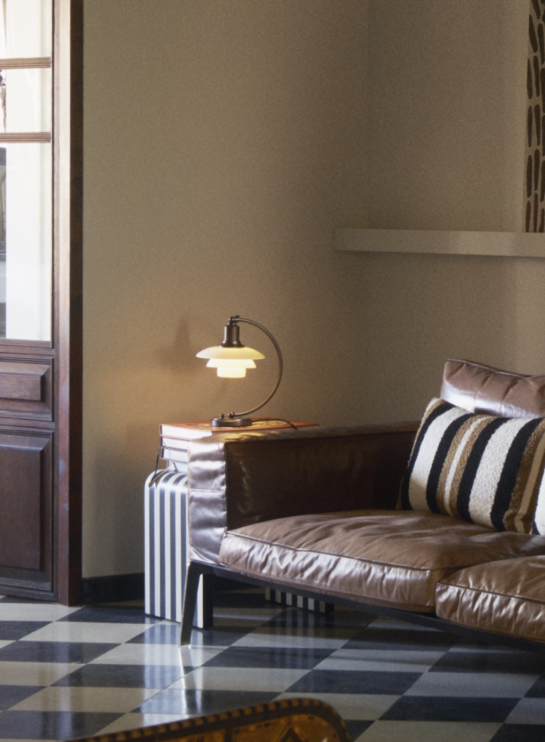 PH 2/2 Luna Aged Brass Opal Table Lamp | Poul Henningsen | Louis