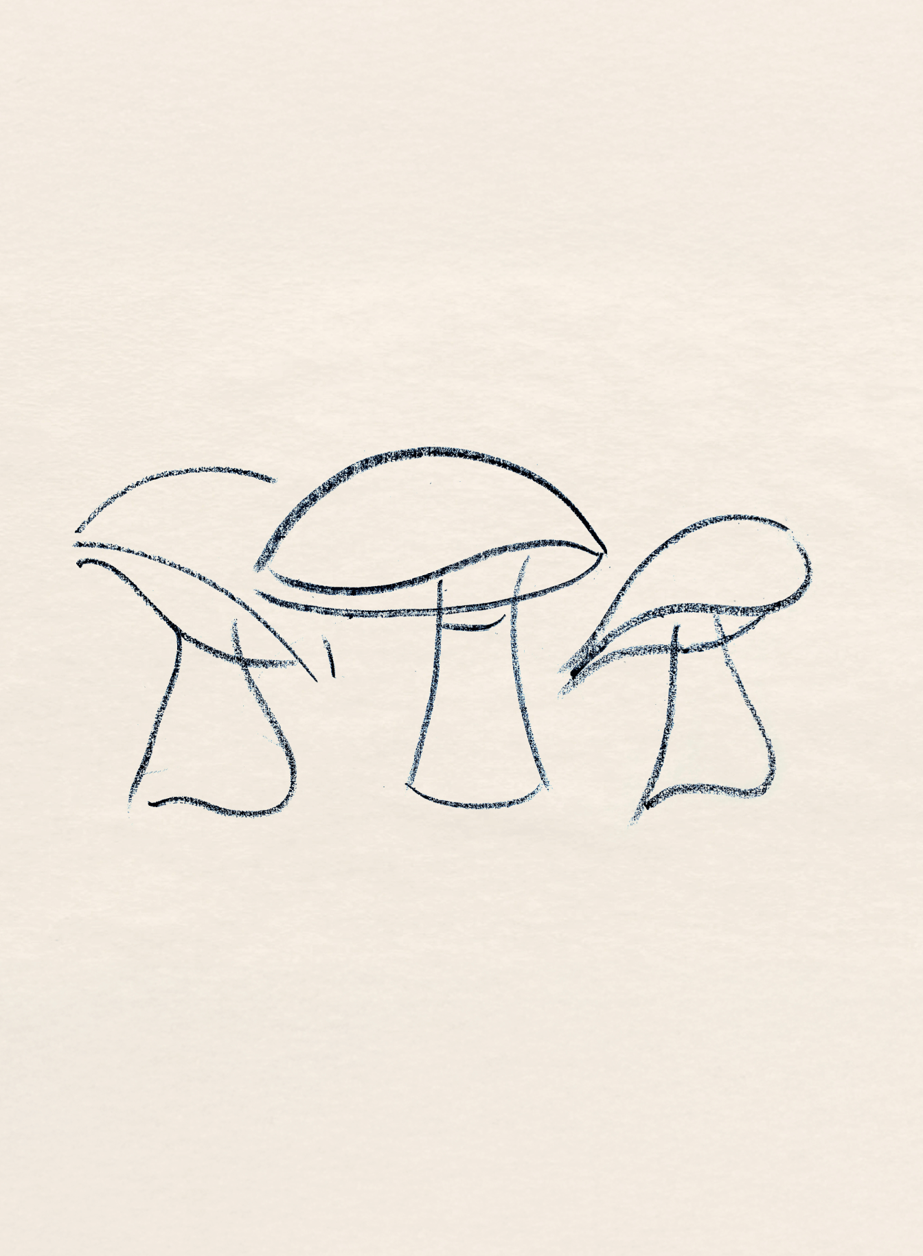 Sketch of three Rumee portable lamps in different sizes, © 2025 Louis Poulsen.