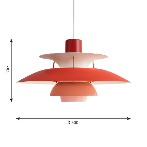 PH 5 Hues of red | Poul Henningsen | Louis Poulsen