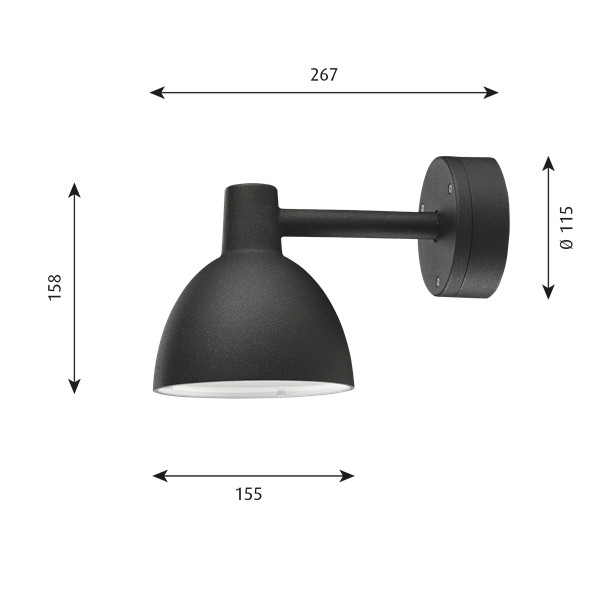 Toldbod 155 Wall - See more outdoor lamps at Louis Poulsen