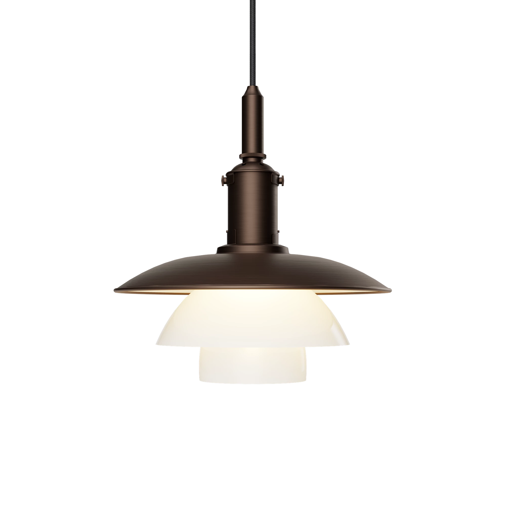 PH 3/3 Aged Brass Opal Pendant | Poul Henningsen | Louis Poulsen PH 3/3 Aged Brass Opal Pendant | Poul Henningsen | Louis Poulsen